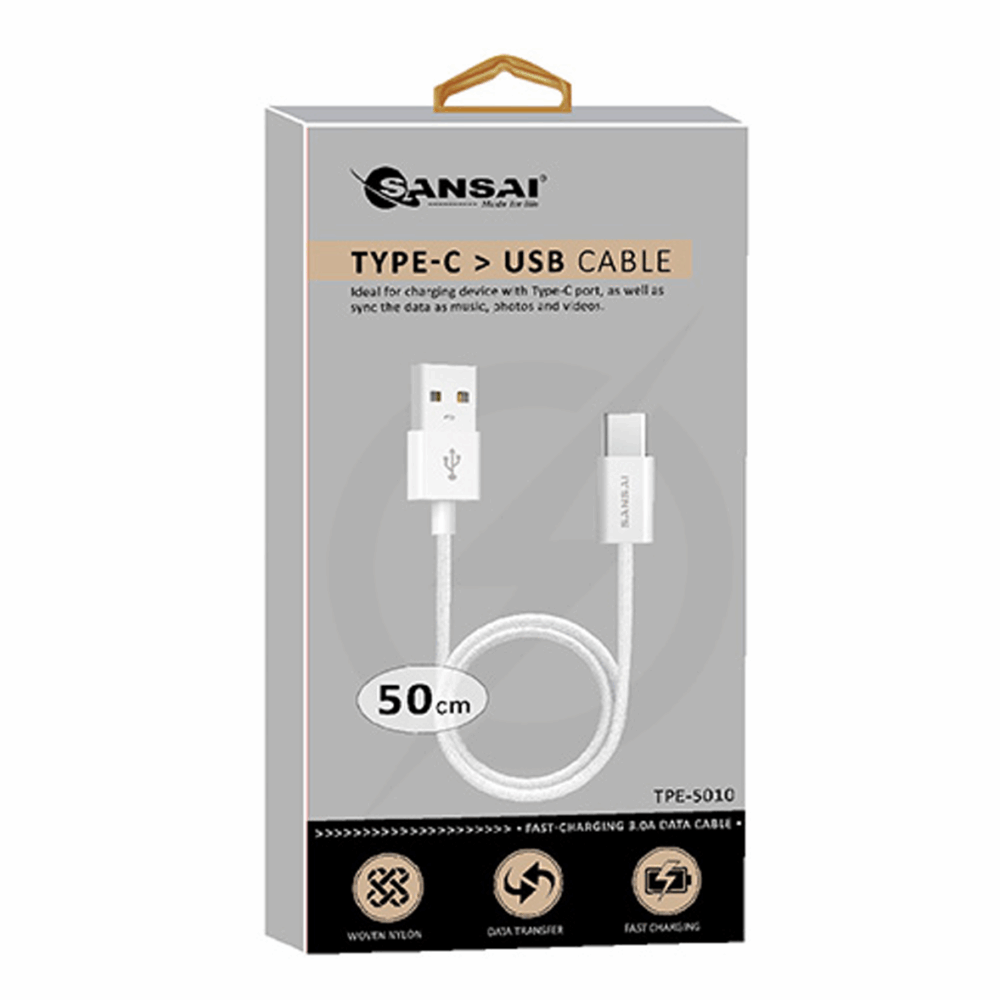 Sansai Type-C to USB Cable – Charging & Data Sync Cable for USB-C Devices (50cm) - Image 2