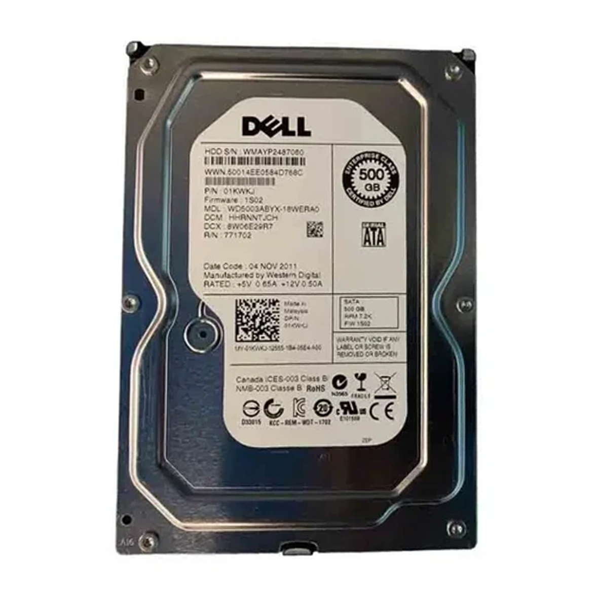 a11111234 Dell 500GB SATA Hard Drive 7200RPM Firmware 1S03 - Image 1