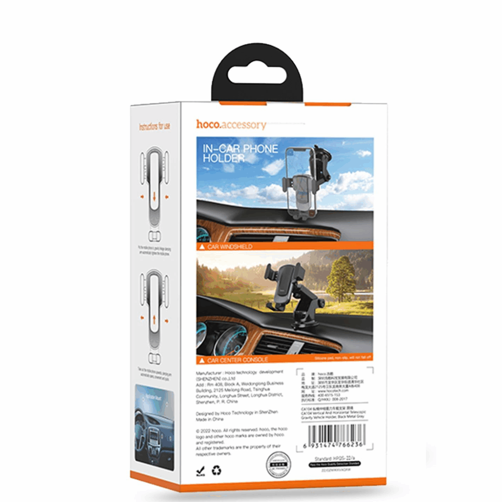hoco  CA104 Gravity Stretch Car Holder — Black - Image 11