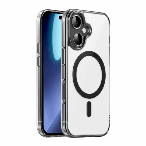 Clear MagSafe Phone Case – Slim Transparent Shockproof Cover (Black Ring, for iPhone 17)