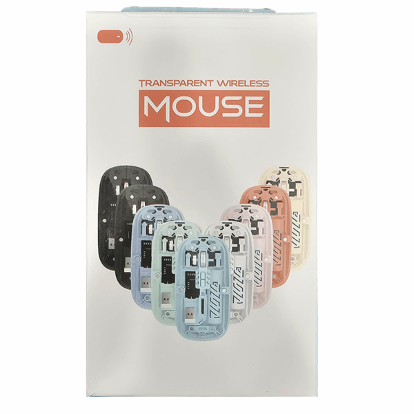 Transparent Wireless Mouse (BT 5.2 + 2.4GHz) –  Dual-Mode USB Receiver & Bluetooth