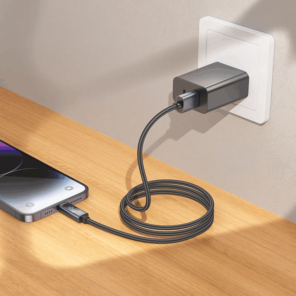 hoco. X112 USB-C to Lightning Charging & Data Cable — Black - Image 7