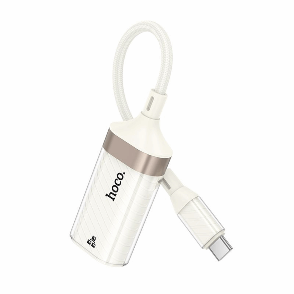 hoco. UA41B “Crystal” USB-C to Ethernet Adapter (10/100 Mbps) – Apricot - Image 4