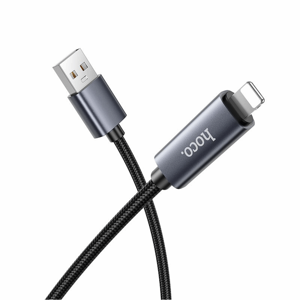 hoco. X112 USB-A to Lightning “Screen-Display” Charging & Data Cable — Black - Image 4