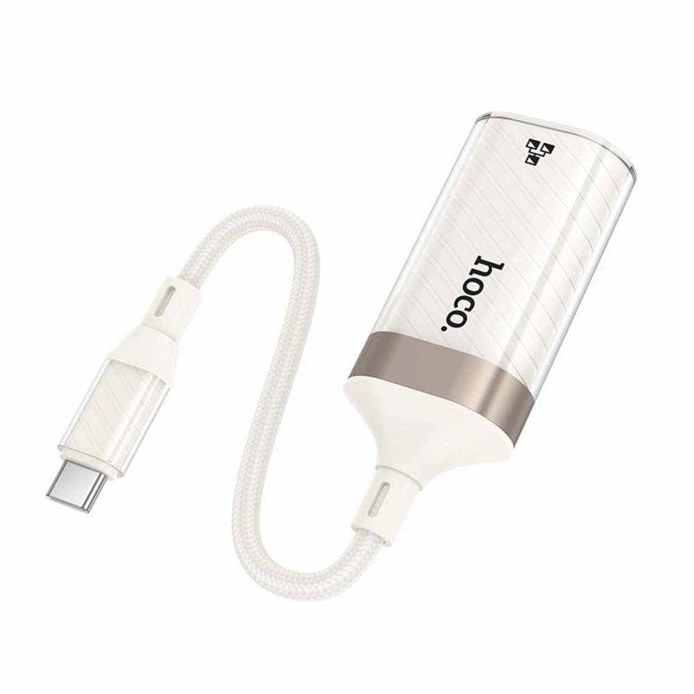 hoco. UA41B “Crystal” USB-C to Ethernet Adapter (10/100 Mbps) – Apricot - Image 3