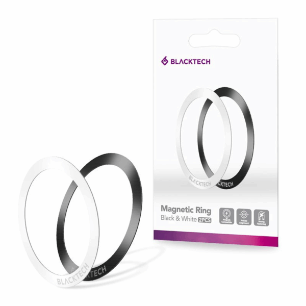 BLACKTECH BL-DI59 Magnetic Ring (2-Pack) — Black & White