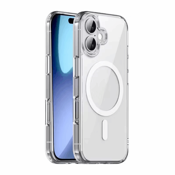 Clear MagSafe Phone Case – Slim Transparent Shockproof Cover (White Ring, for iPhone 17)