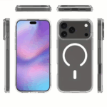 Clear MagSafe Phone Case – Slim Transparent Shockproof Cover (White Ring, for iPhone 17 Pro)