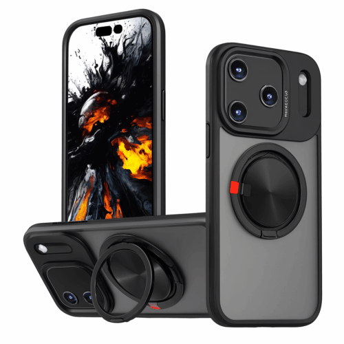 Shockproof Armor Phone Case — 360° Ring Holder Stand & Slide Camera Cover for iPhone 17 Pro - Image 2