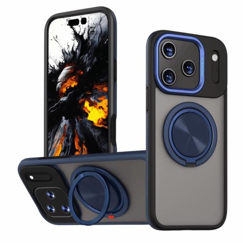 Shockproof Armor Phone Case — 360° Ring Holder Stand & Slide Camera Cover for iPhone 17 Pro - Image 3