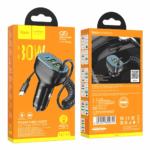 hoco NZ11A “Guide” 30W PD Car Charger (1×USB-C + 2×USB-A) with Lightning Cable – Black