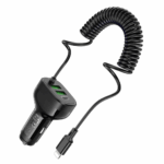 hoco NZ11A “Guide” 30W PD Car Charger (1×USB-C + 2×USB-A) with Lightning Cable – Black - Image 4
