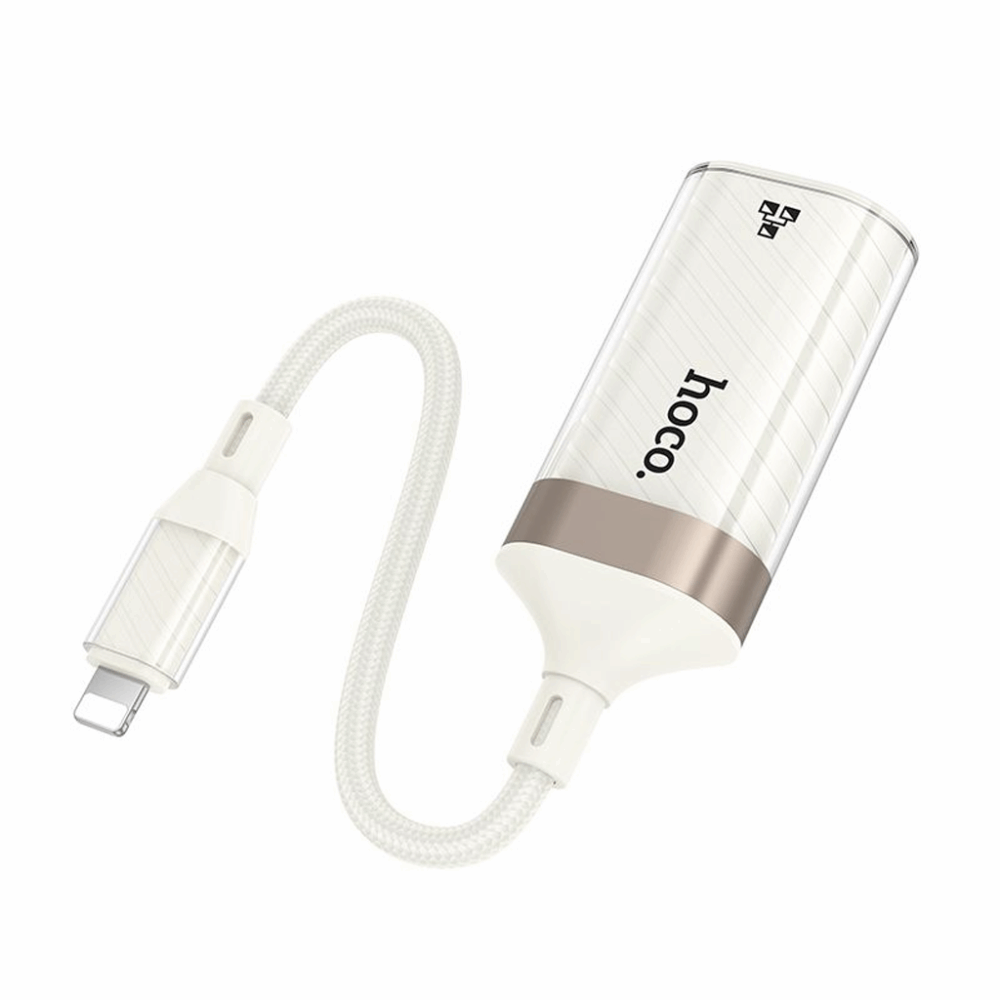 hoco. UA41A “Crystal” Lightning (iPhone/iPad) to Ethernet Adapter (10/100 Mbps) – Apricot - Image 4
