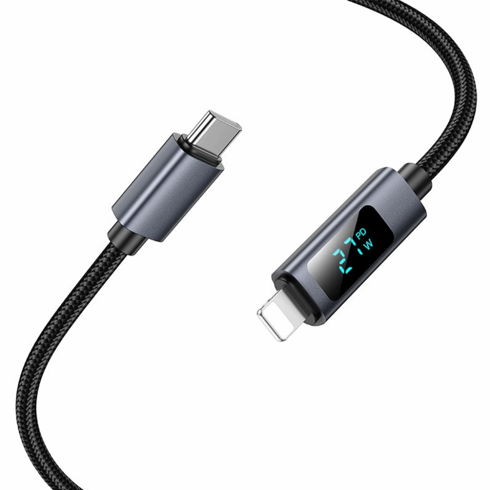 hoco. X112 USB-C to Lightning Charging & Data Cable — Black - Image 3