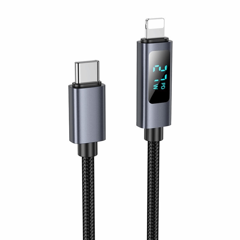 hoco. X112 USB-C to Lightning Charging & Data Cable — Black - Image 2