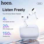 hoco. EW75 Physical Noise Cancelling True Wireless Earphones – White - Image 4