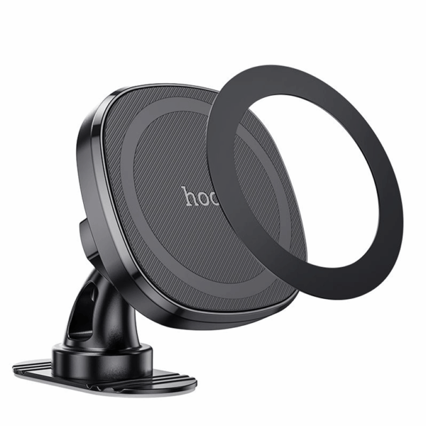 hoco. H35 Cheetah Mag Ring Car Holder — Center Console Mount (MagSafe Compatible) – Black