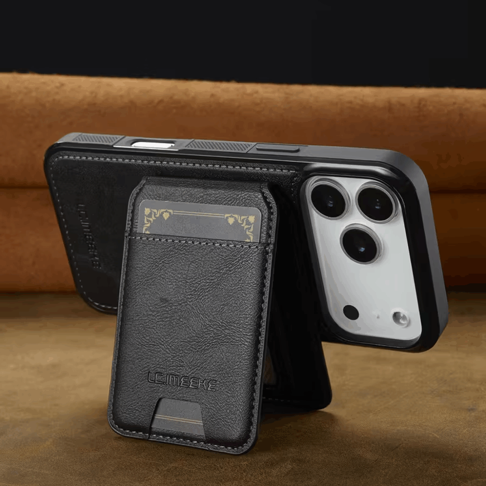 Leather Wallet Phone Case with Card Holder & Stand — Shockproof Protective Cover (for iPhone 17) - Image 3