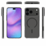 Clear MagSafe Phone Case – Slim Transparent Shockproof Cover (Black Ring, for iPhone 17 Pro Max)