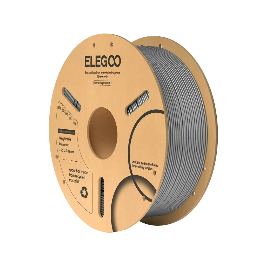 1231111 ELEGOO PLA Filament – Space Grey, 1.75mm, 1kg Spool (PLA, 1.75mm FDM Printers) - Image 1