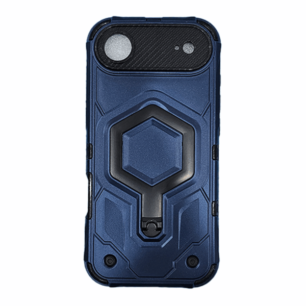 Shockproof Magnetic Armor Case with Ring Kickstand for iPhone 17 Air – Blue