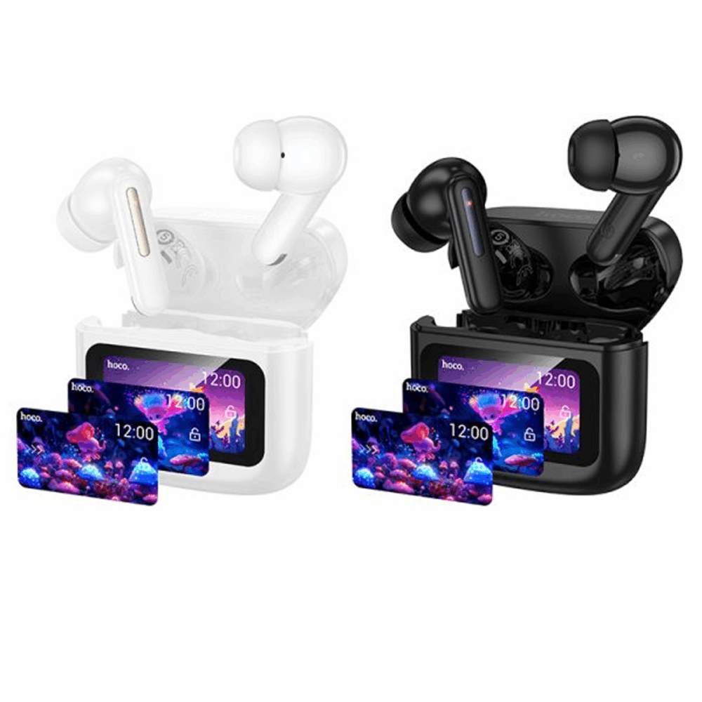 hoco. EQ14 Cool Color True Wireless Bluetooth Headset with Touch Screen – White - Image 5