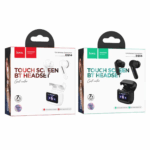 hoco. EQ14 Cool Color True Wireless Bluetooth Headset with Touch Screen – White - Image 6