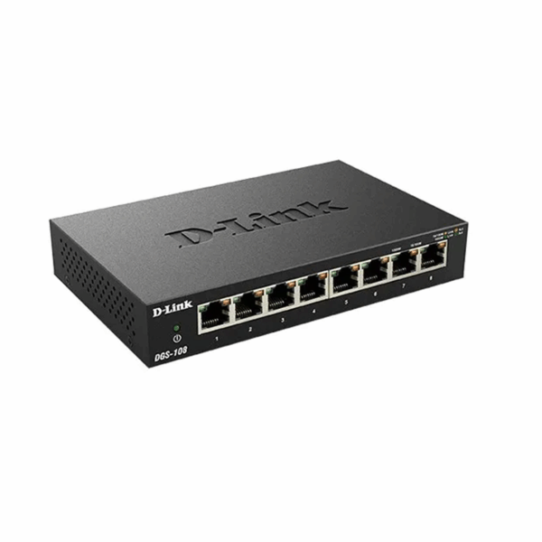 D-Link DGS-108 — 8-Port Gigabit Desktop Switch (AU/NZ Power, Black)