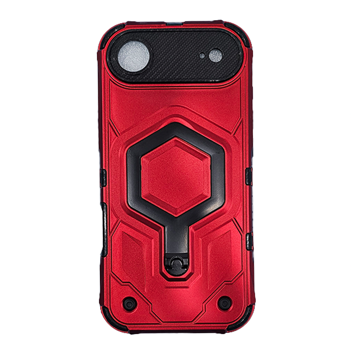 a111asda2 Shockproof Magnetic Armor Case with Ring Kickstand for iPhone 17 Air – Red - Image 1