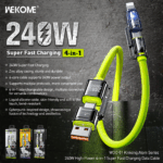WEKOME WDC-51 Charging Cable – Fast Charging Data Cable (USB-C to USB-C) – Green - Image 4