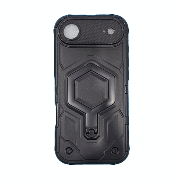 Shockproof Magnetic Armor Case with Ring Kickstand for iPhone 17 Air – Black