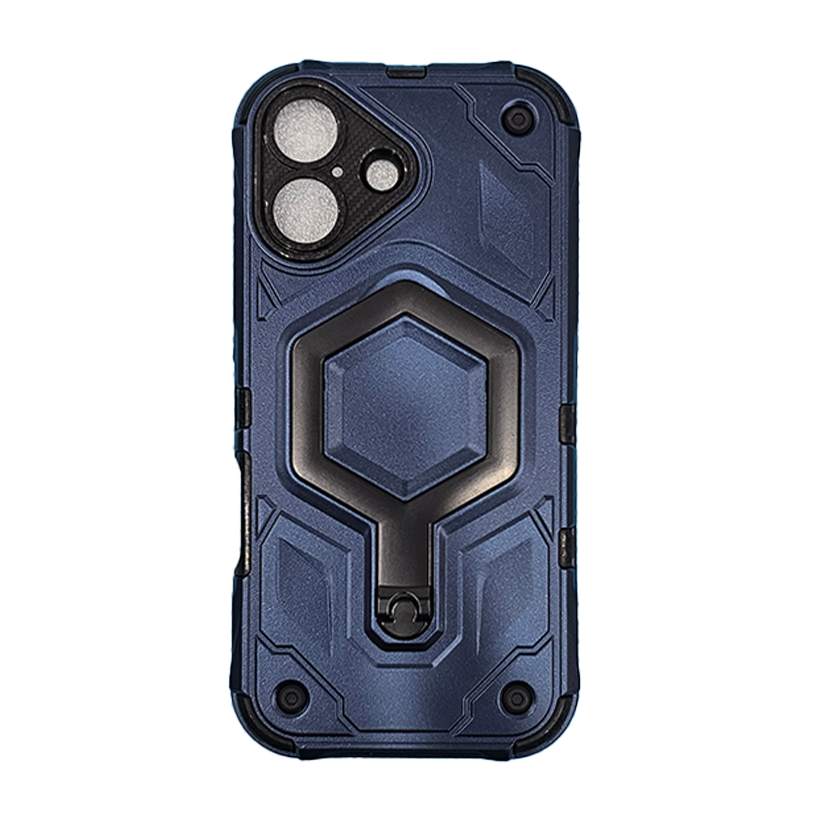 blued Shockproof Magnetic Armor Case with Ring Kickstand for iPhone 17 – Blue - Image 1
