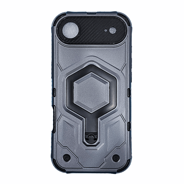Shockproof Magnetic Armor Case with Ring Kickstand for iPhone 17 Air – Grey