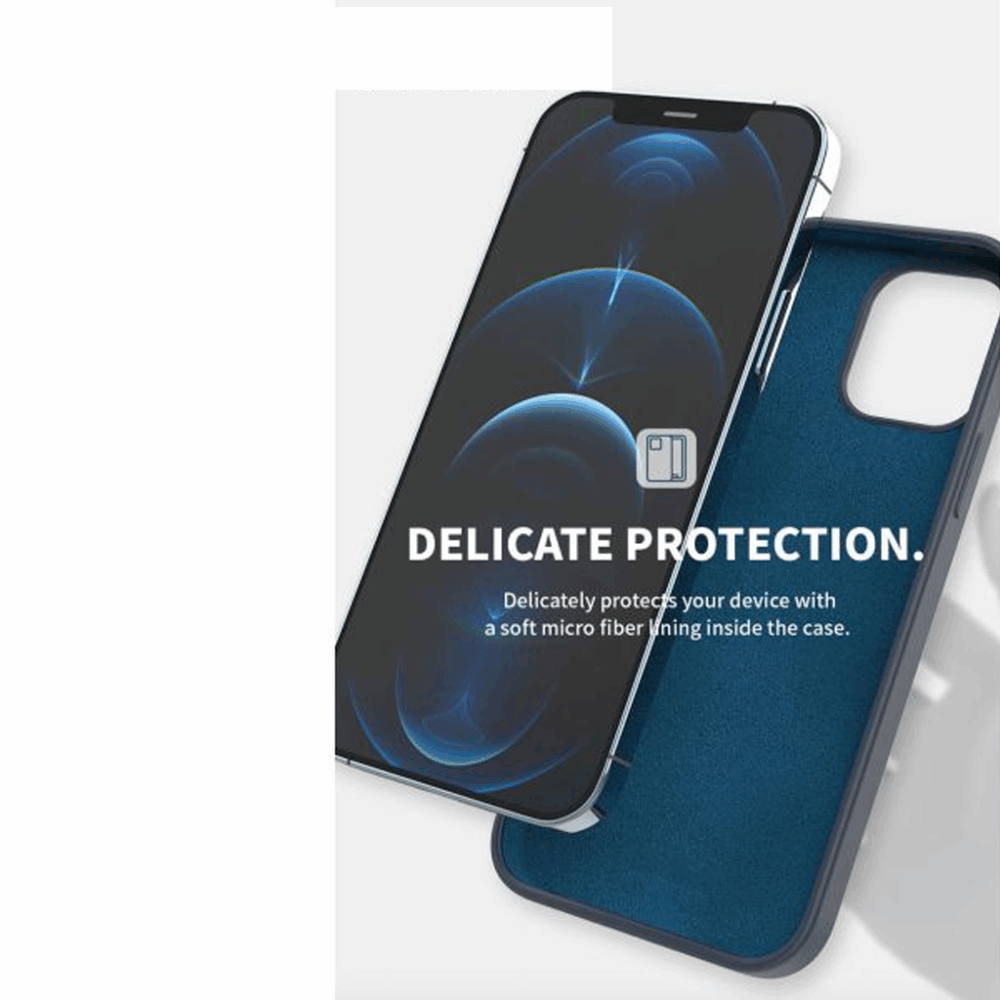 iPhone 12 / 12 Pro BLACKTECH Soft Feeling Case with Soft Microfiber – Navy - Image 2