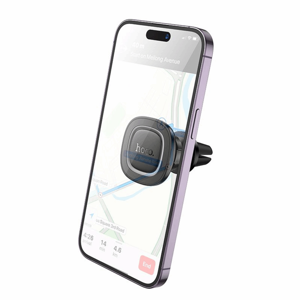 hoco. H72 Crown Magnetic Car Holder – Air Outlet – MagSafe Compatible – Black Metal Gray - Image 3
