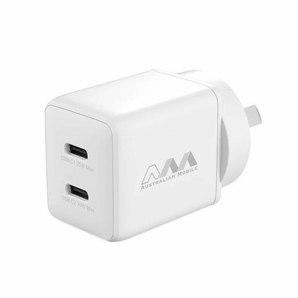 Australian Mobile AMC05 35W 2C Power Adapter – White (SAA Approved Australia Safety Product)