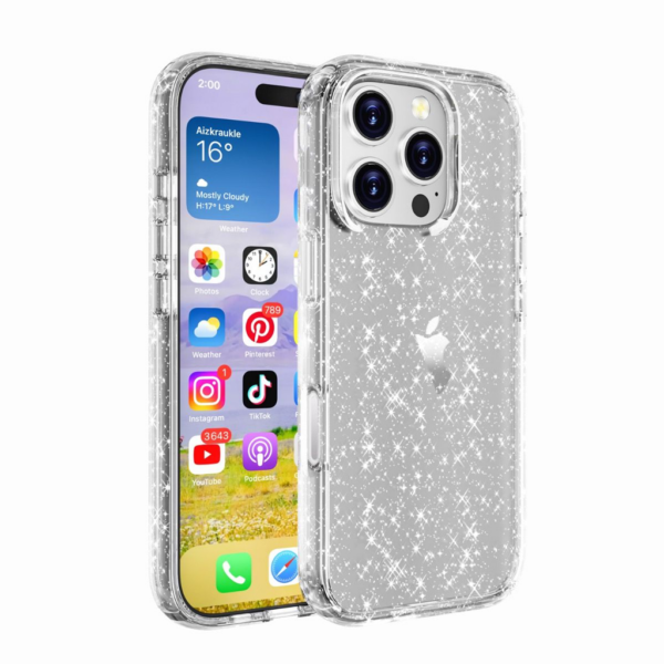 iPhone 13 BLACKTECH Stay Glitter - Clear
