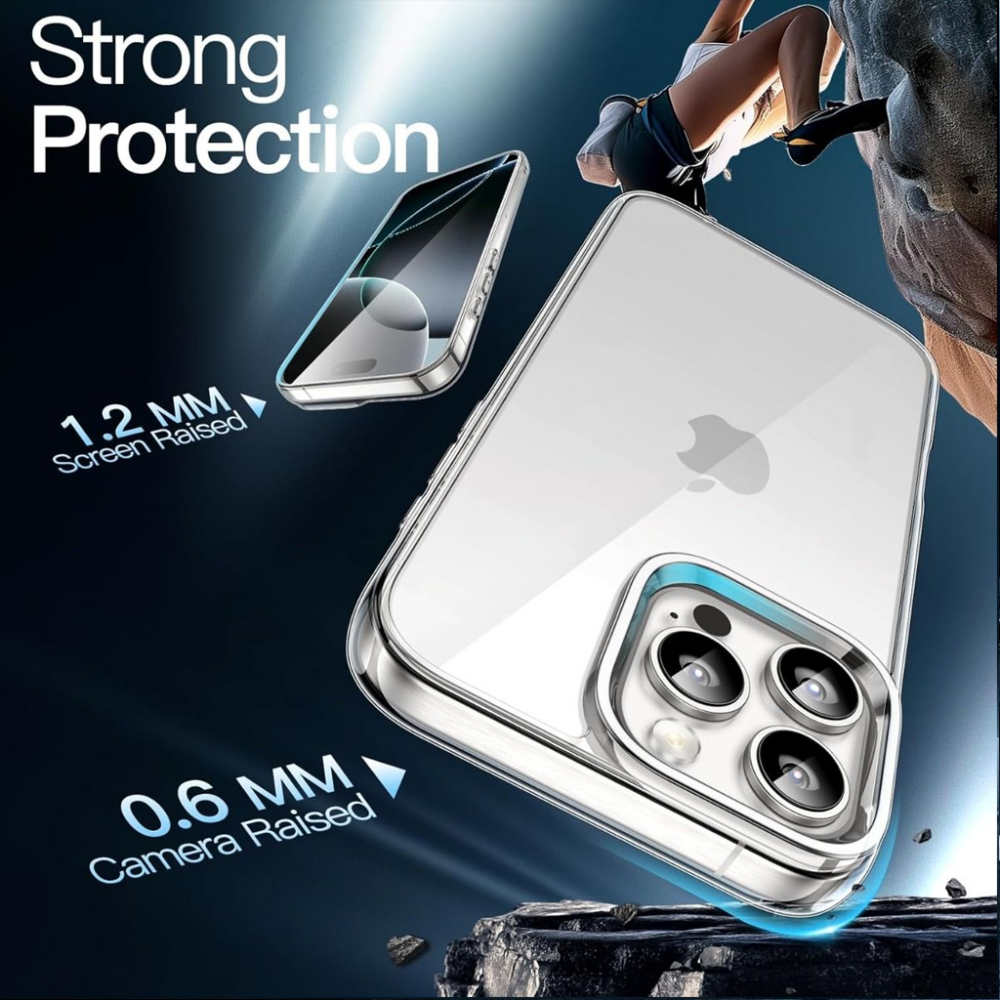 iPhone 17 Pro BLACKTECH Thick Silicone Case – Clear - Image 4