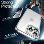 iPhone 17 Pro BLACKTECH Thick Silicone Case – Clear - Image 4