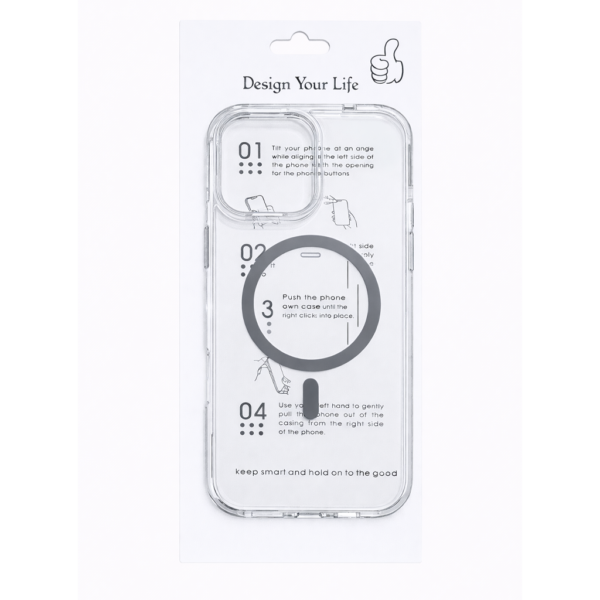 iPhone 16 Pro  Clear MagSafe Compatible Phone Case with Grey Ring