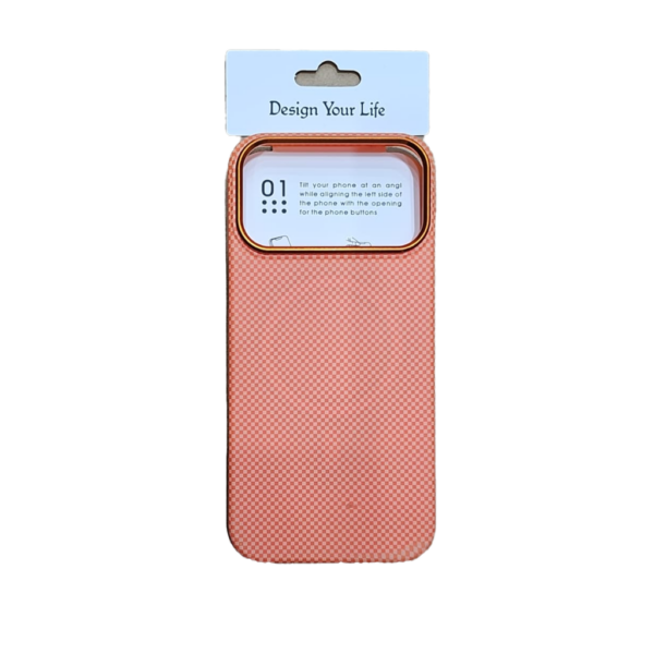Silicone MagSafe Compatible Fabric-Texture Phone Case for iPhone 17 Pro Orange