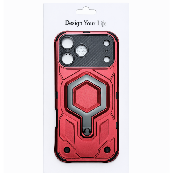 Rugged Heavy-Duty Protective Phone Case for iPhone 17 Pro Max Red