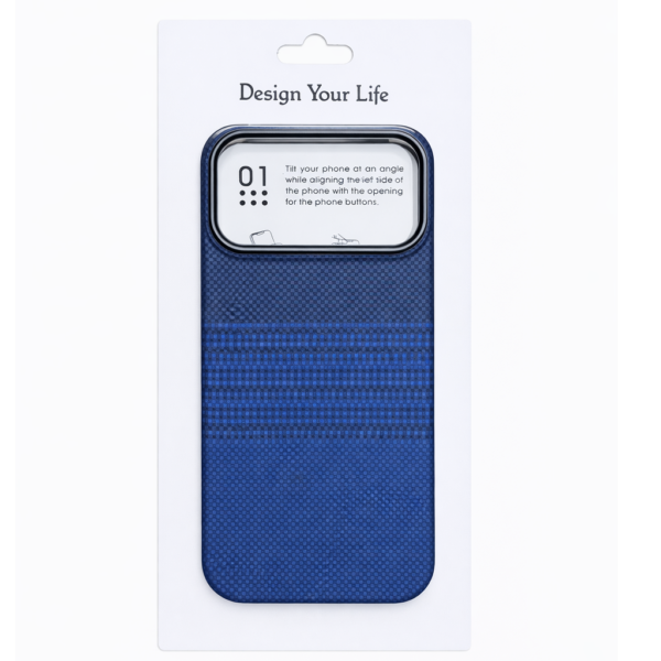 Silicone MagSafe Compatible Fabric-Texture Phone Case for iPhone 17 Pro Max Blue