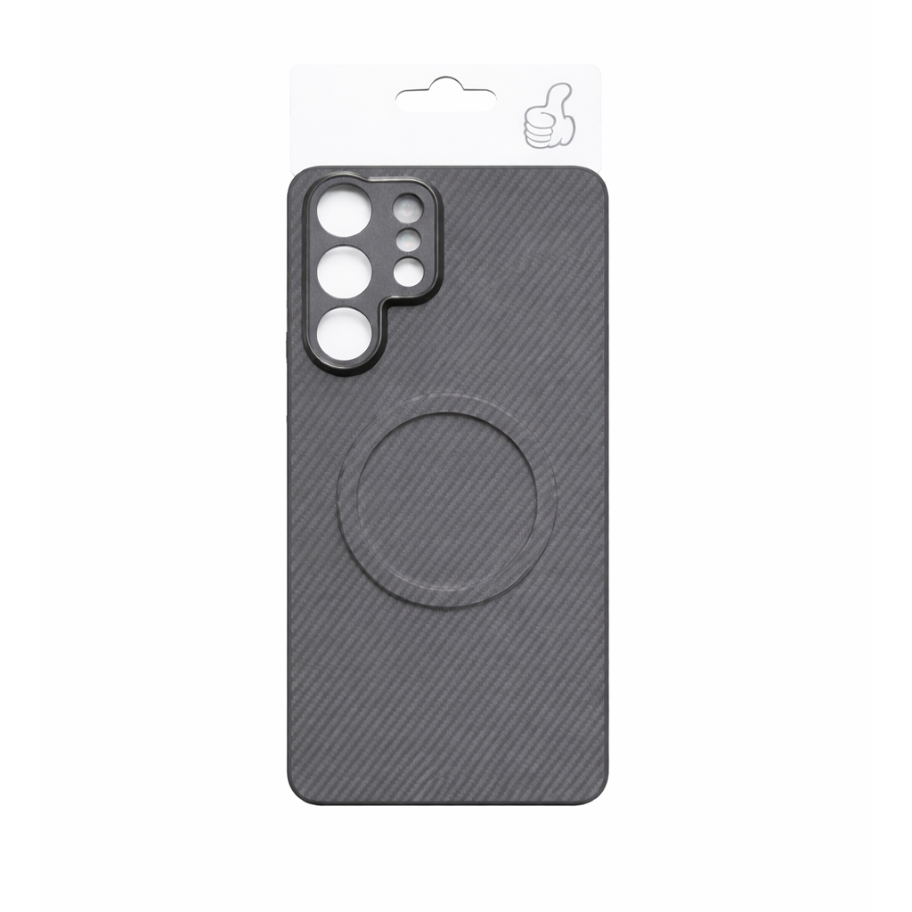 232sdsd232a Samsung Galaxy S26 Ultra Magnetic Carbon Fibre Shockproof Case • Grey - Image 1