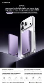 Remax Aurora Series Digital Display Magnetic Wireless Power Bank PD20 5000mAh - Image 2