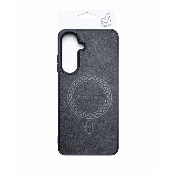 Samsung Galaxy S25 Ultra Magnetic Leather Texture Case Shockproof Slim Protective Cover • Black