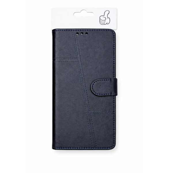 Samsung Galaxy S26 Premium Leather Flip Wallet Case with Magnetic Strap • Blue
