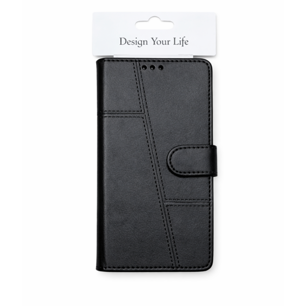 Samsung Galaxy S26 Plus Premium Leather Flip Wallet Case with Magnetic Strap • Black