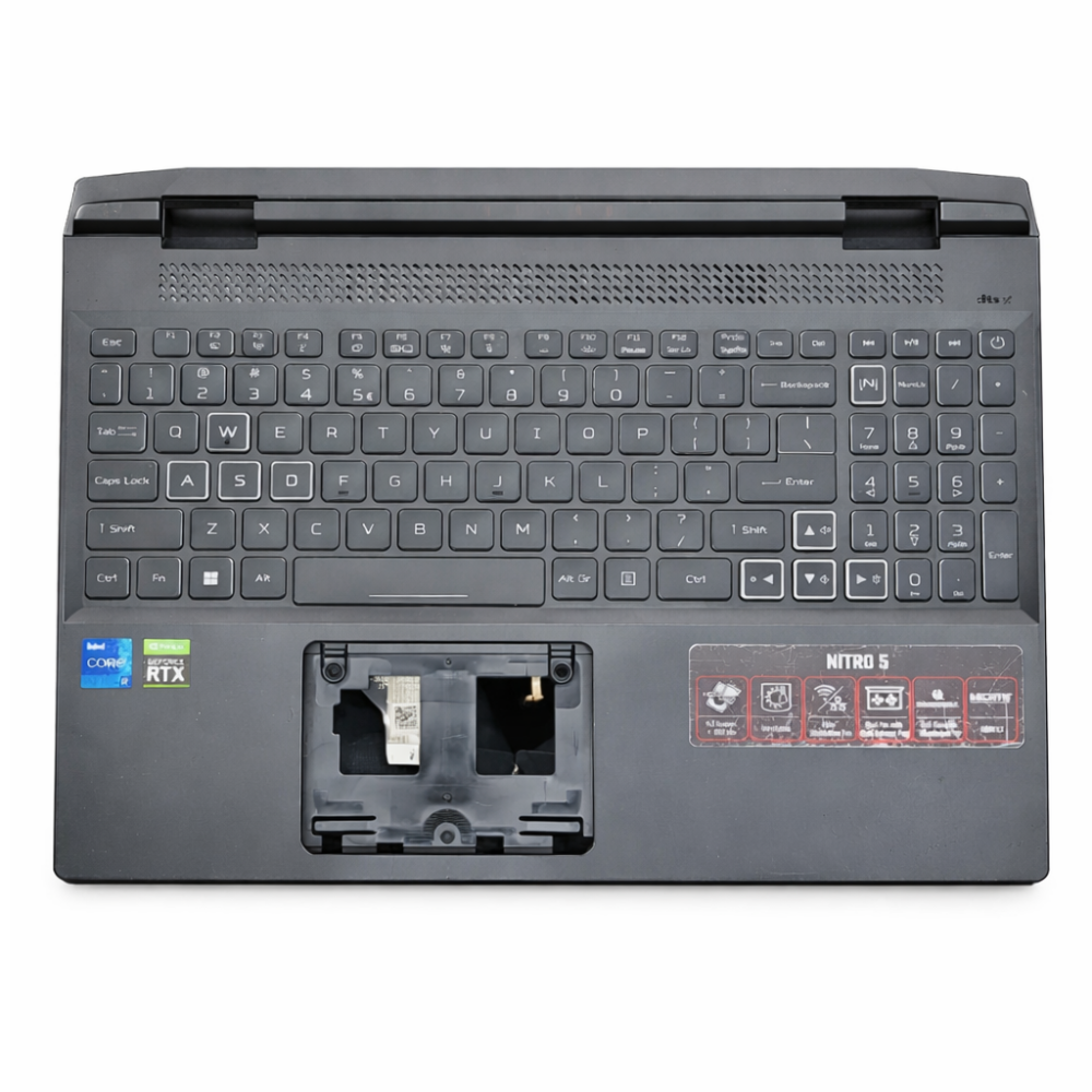 Acer Nitro 5 AN515-58 Palmrest with Backlit White Keyboard - Image 3
