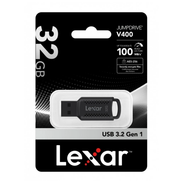 Lexar JumpDrive V400 32GB USB 3.2 Gen 1 Flash Drive 100MB/s AES-256
